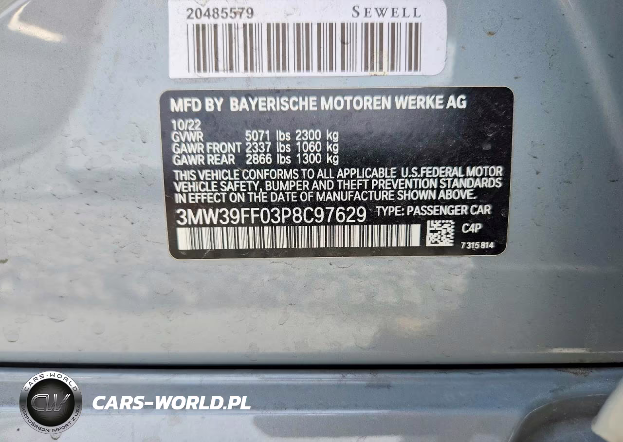 2023 BMW 330E VIN:3MW39FF03P8C97629 - 12