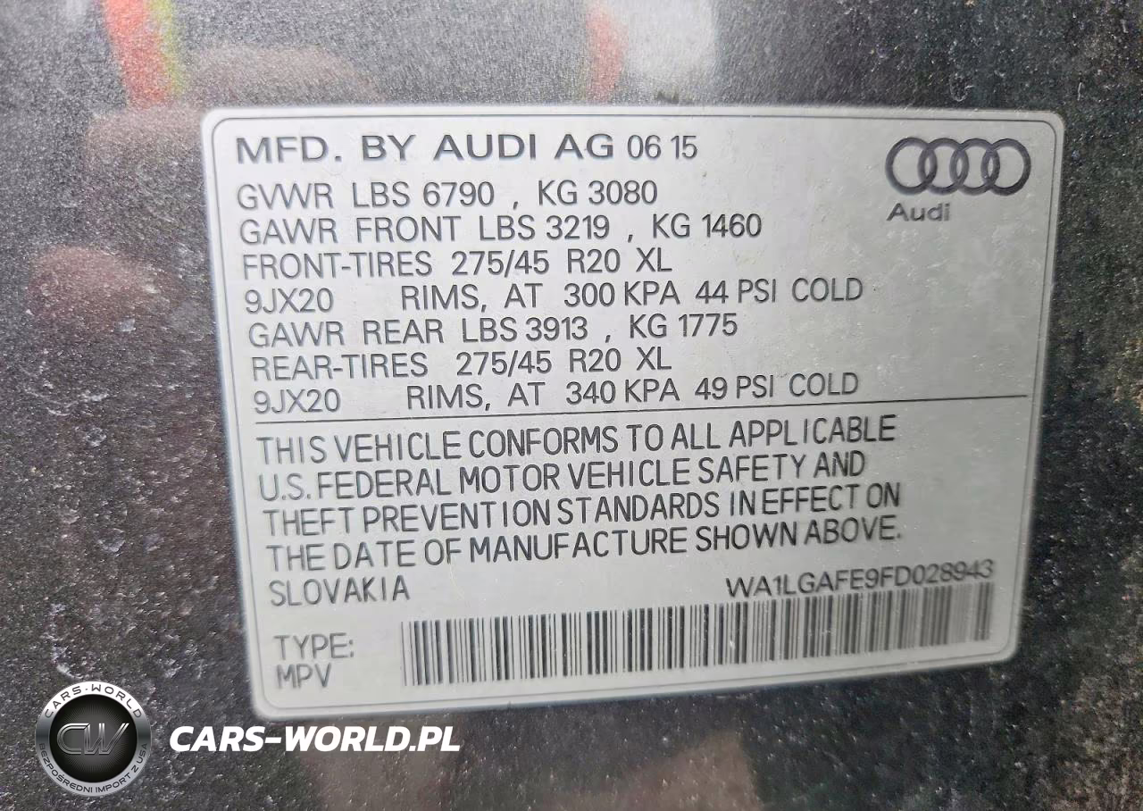 2015 Audi Q7 Premium Plus VIN:WA1LGAFE9FD028943 - 13