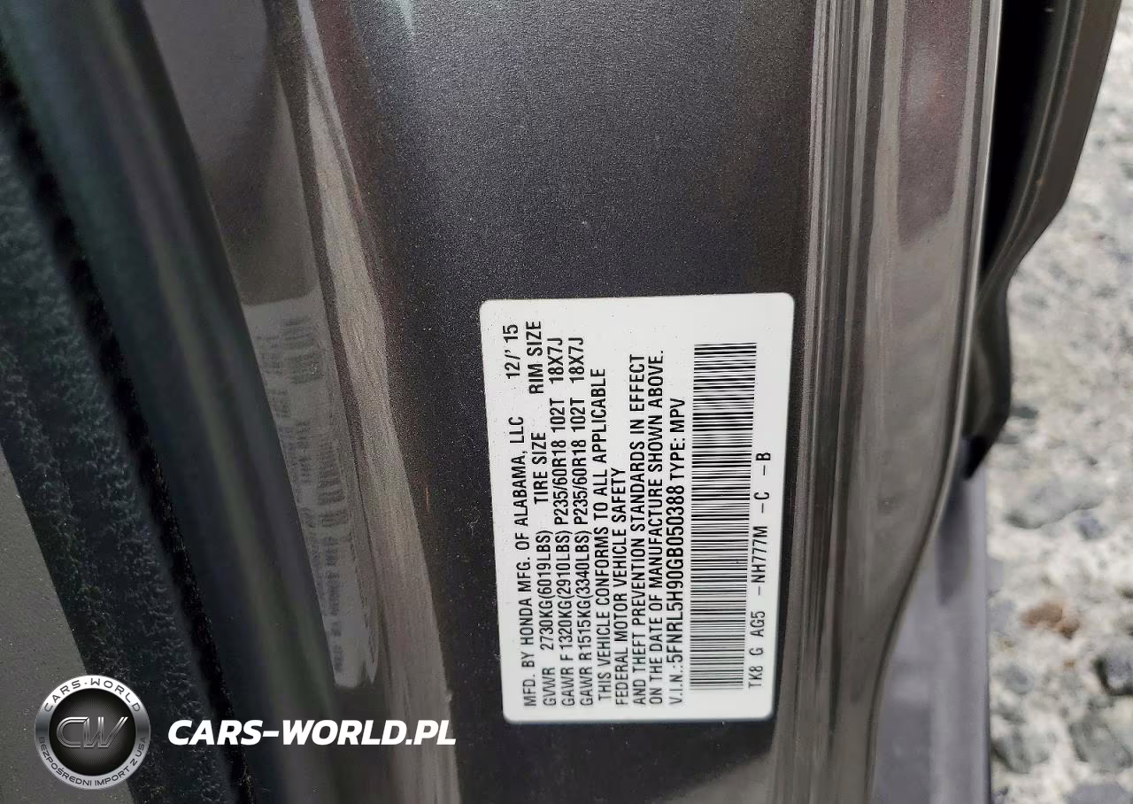 2016 Honda Odyssey Touring VIN:5FNRL5H90GB050388 - 13