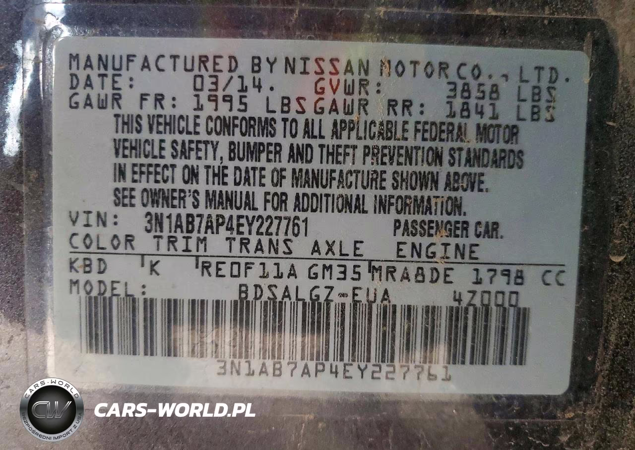 2014 Nissan Sentra Sl VIN:3N1AB7AP4EY227761 - 12