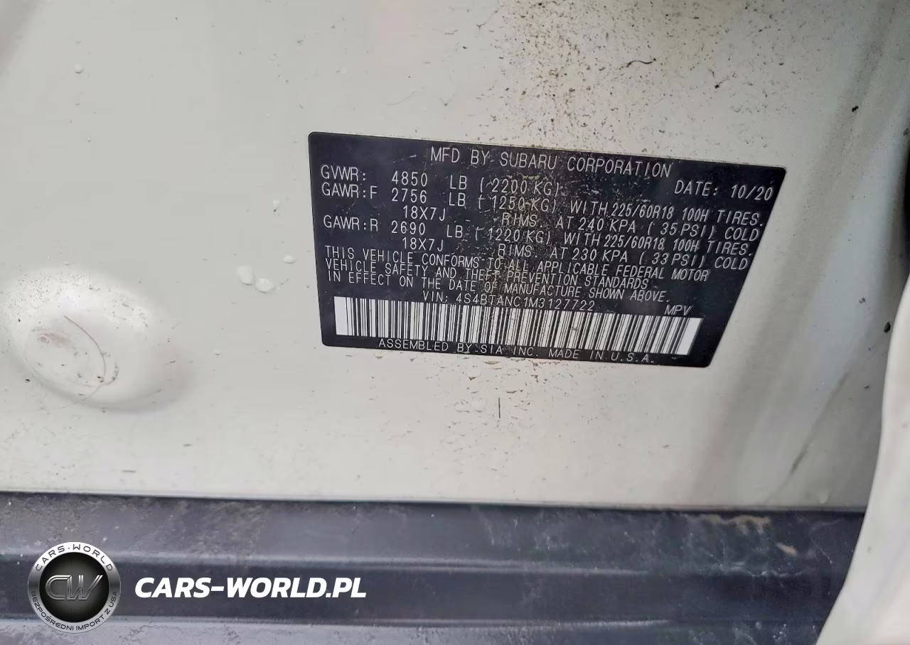 2021 Subaru Outback Limited VIN:4S4BTANC1M3127722 - 13