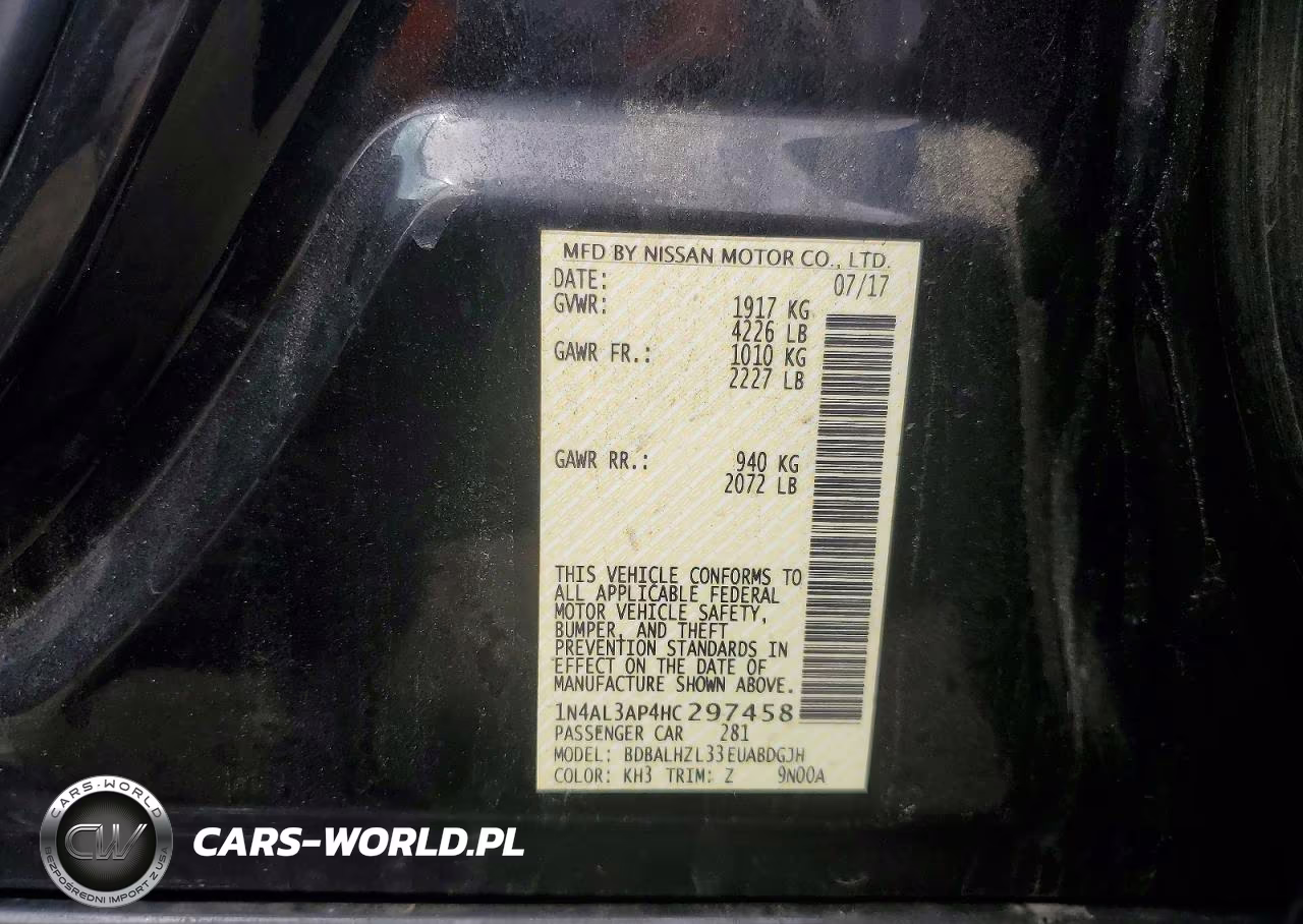 2017 Nissan Altima 2.5 Sr VIN:1N4AL3AP4HC297458 - 12