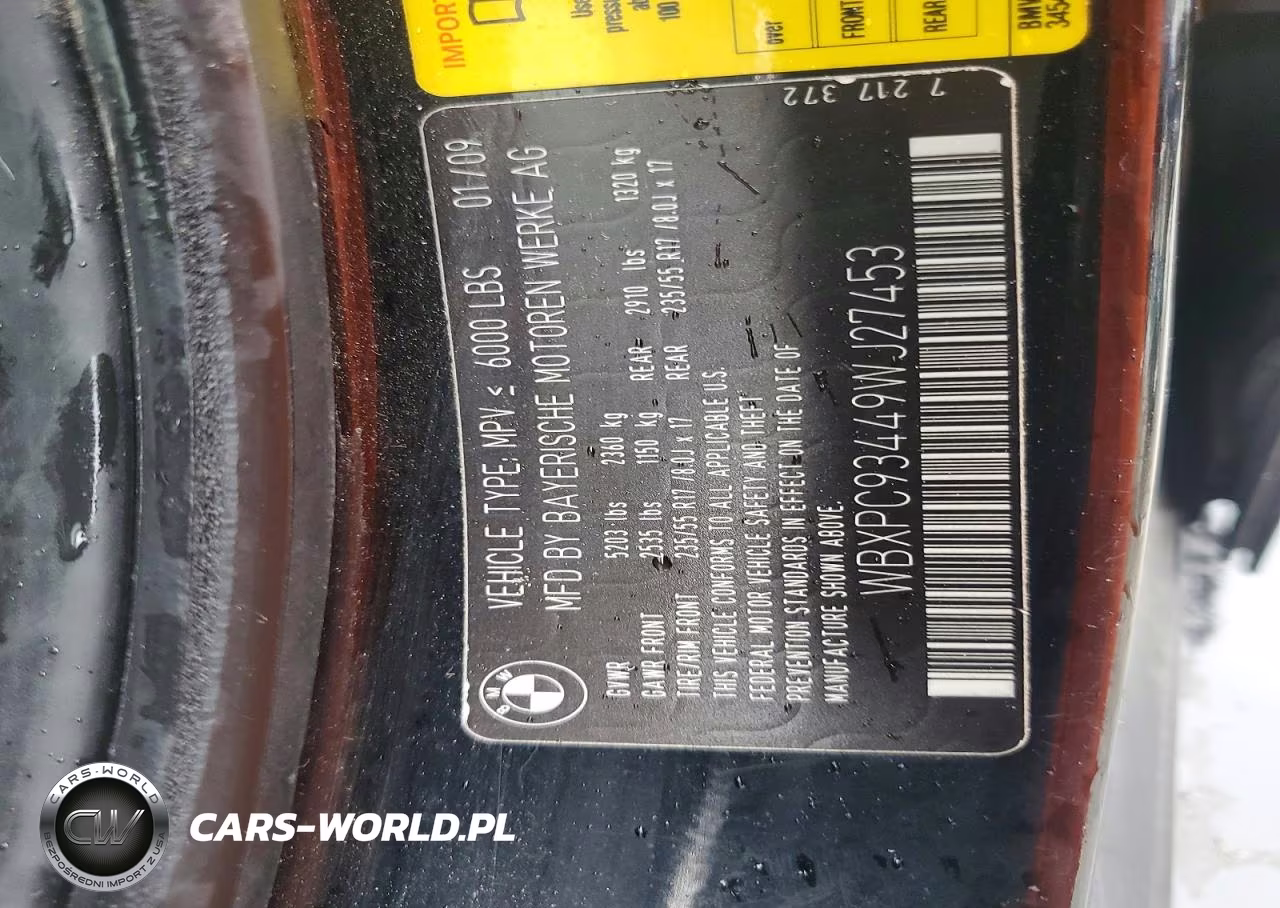 2009 BMW X3 xDrive30I VIN:WBXPC93449WJ27453 - 13