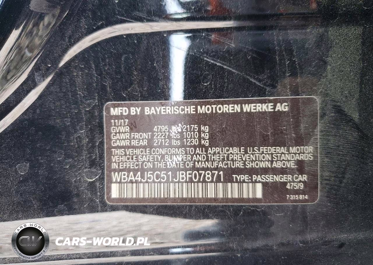 2018 BMW 440I Gran Coupe VIN:WBA4J5C51JBF07871 - 13