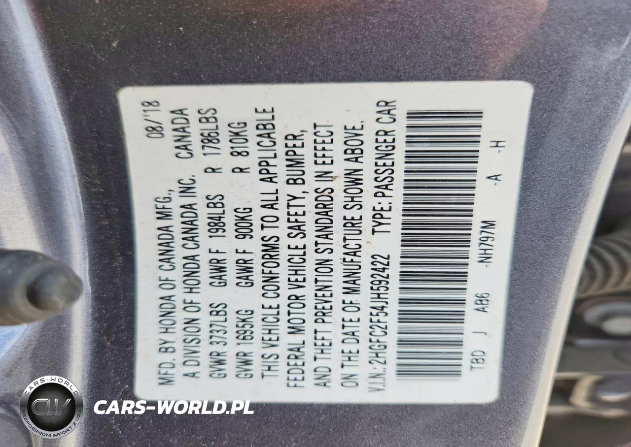2018 Honda Civic Lx VIN:2HGFC2F54JH592422 - 13