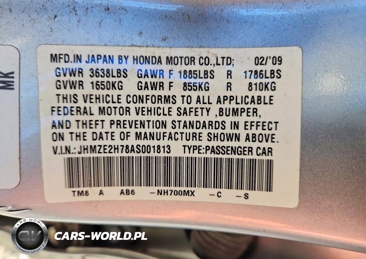 2010 Honda Insight Ex VIN:JHMZE2H78AS001813 - 12