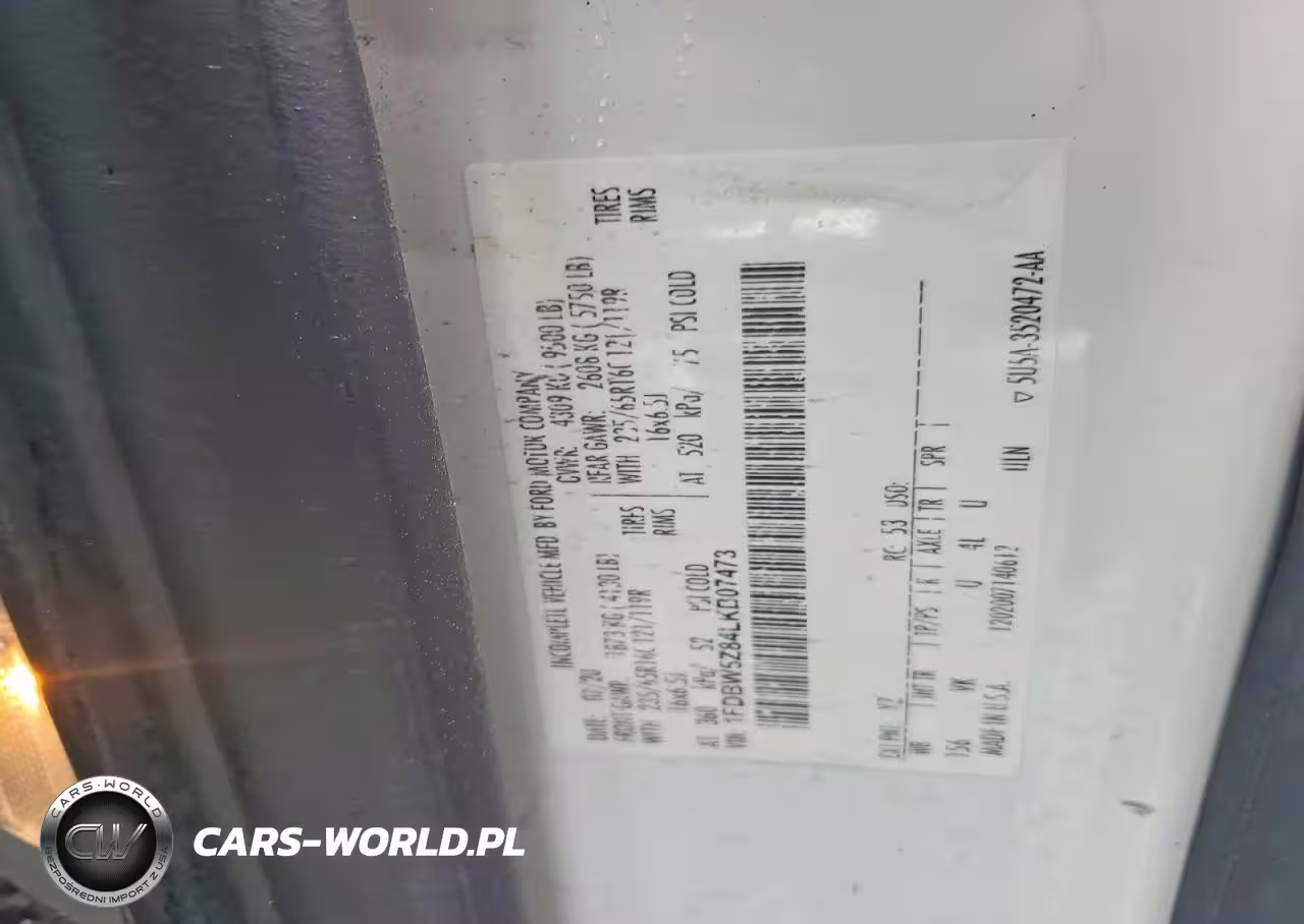 2020 Ford Transit Delivery Truck VIN:1FDBW5Z84LKB07473 - 12