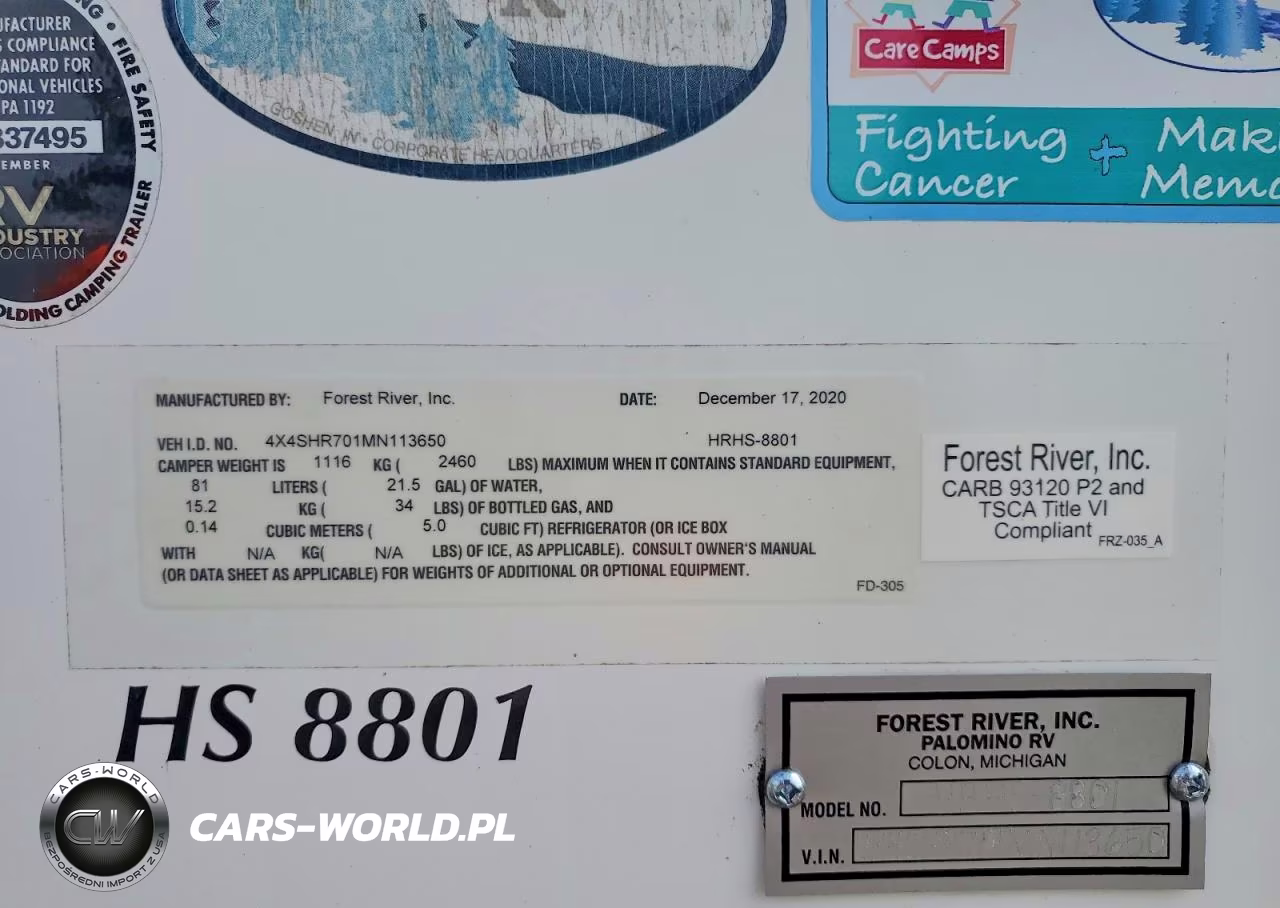 2021 Forest River Palomino Camper VIN:4X4SHR701MN113650 - 10