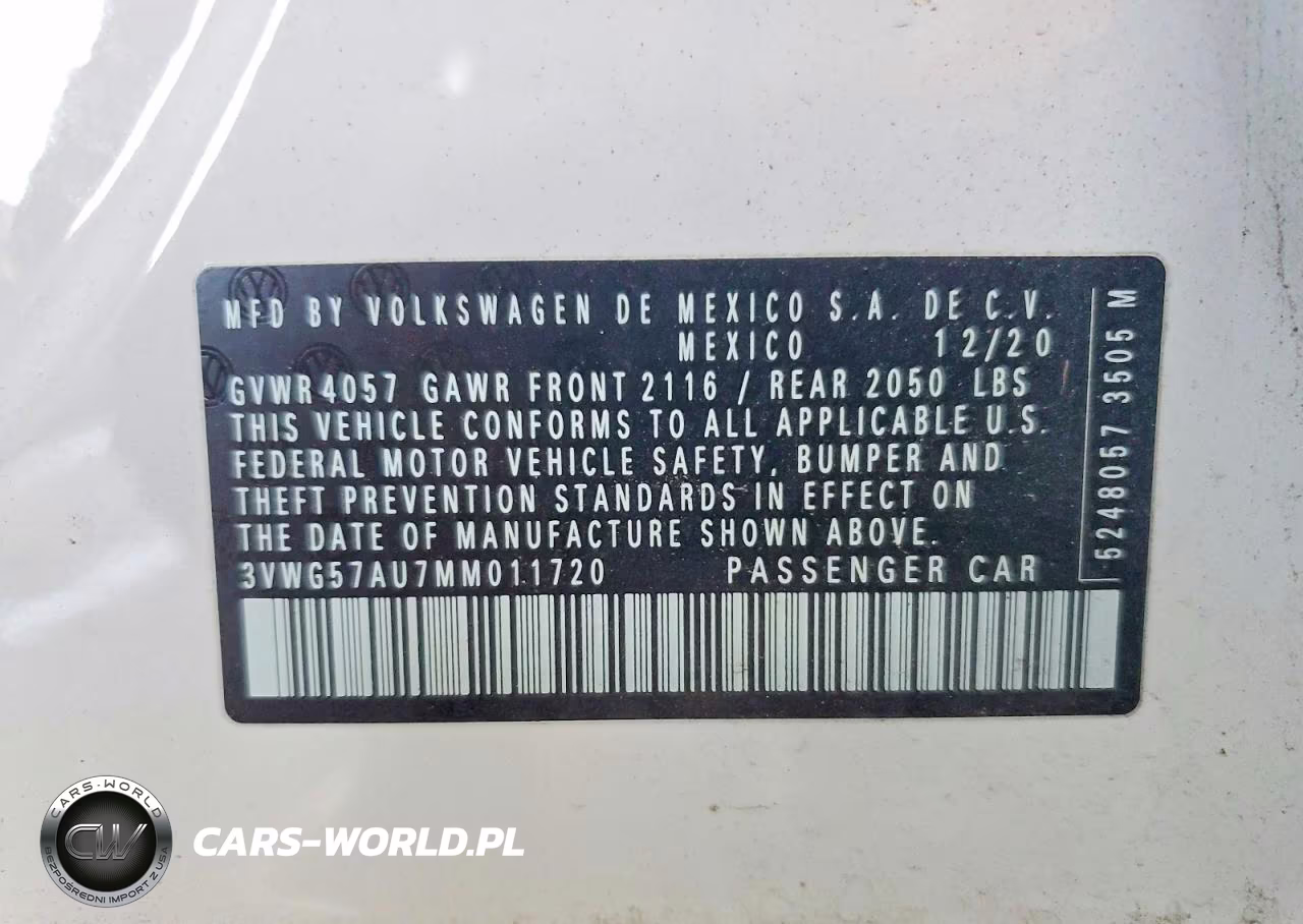2021 Volkswagen Golf VIN:3VWG57AU7MM011720 - 13