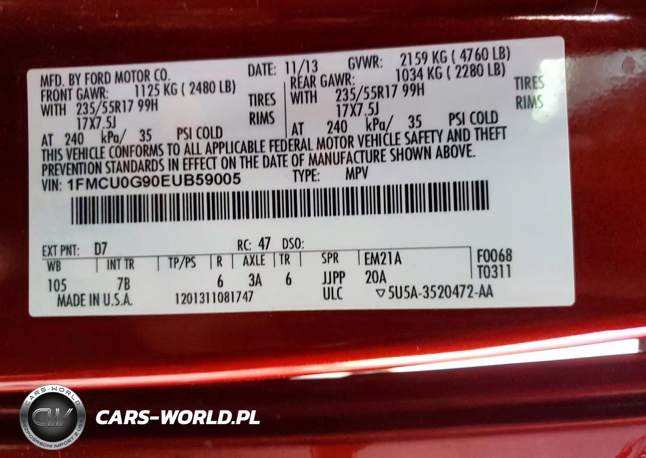 2014 Ford Escape Se VIN:1FMCU0G90EUB59005 - 14