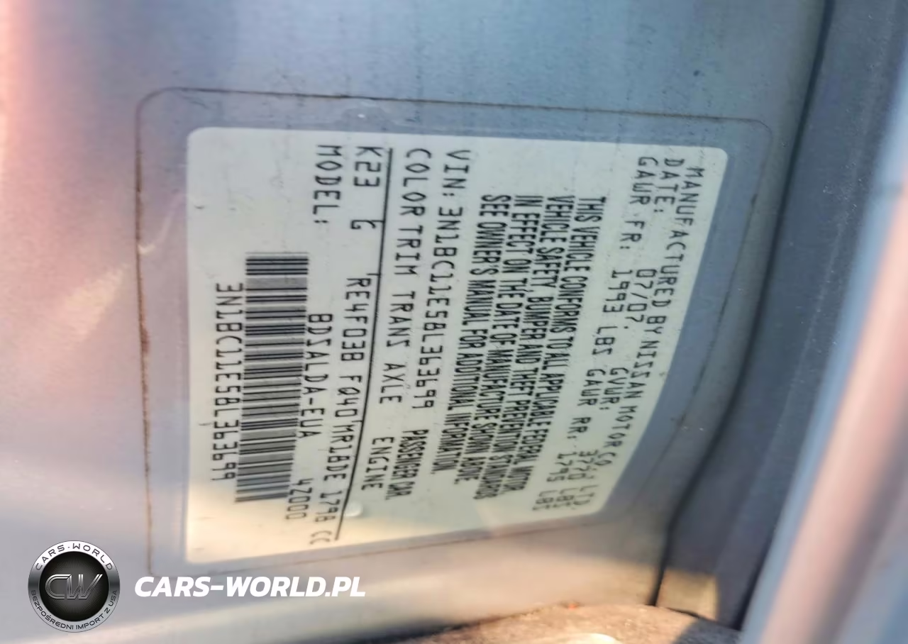 2008 Nissan Versa 1.8 S VIN:3N1BC11E58L363699 - 12