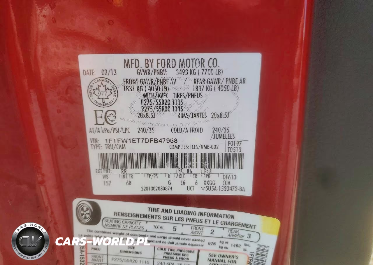 2013 Ford F150 Supercrew VIN:1FTFW1ET7DFB47968 - 12