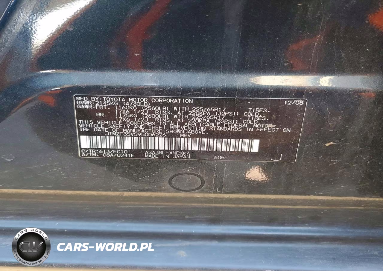 2009 Toyota Rav4 Base VIN:JTMZF35V595006226 - 13