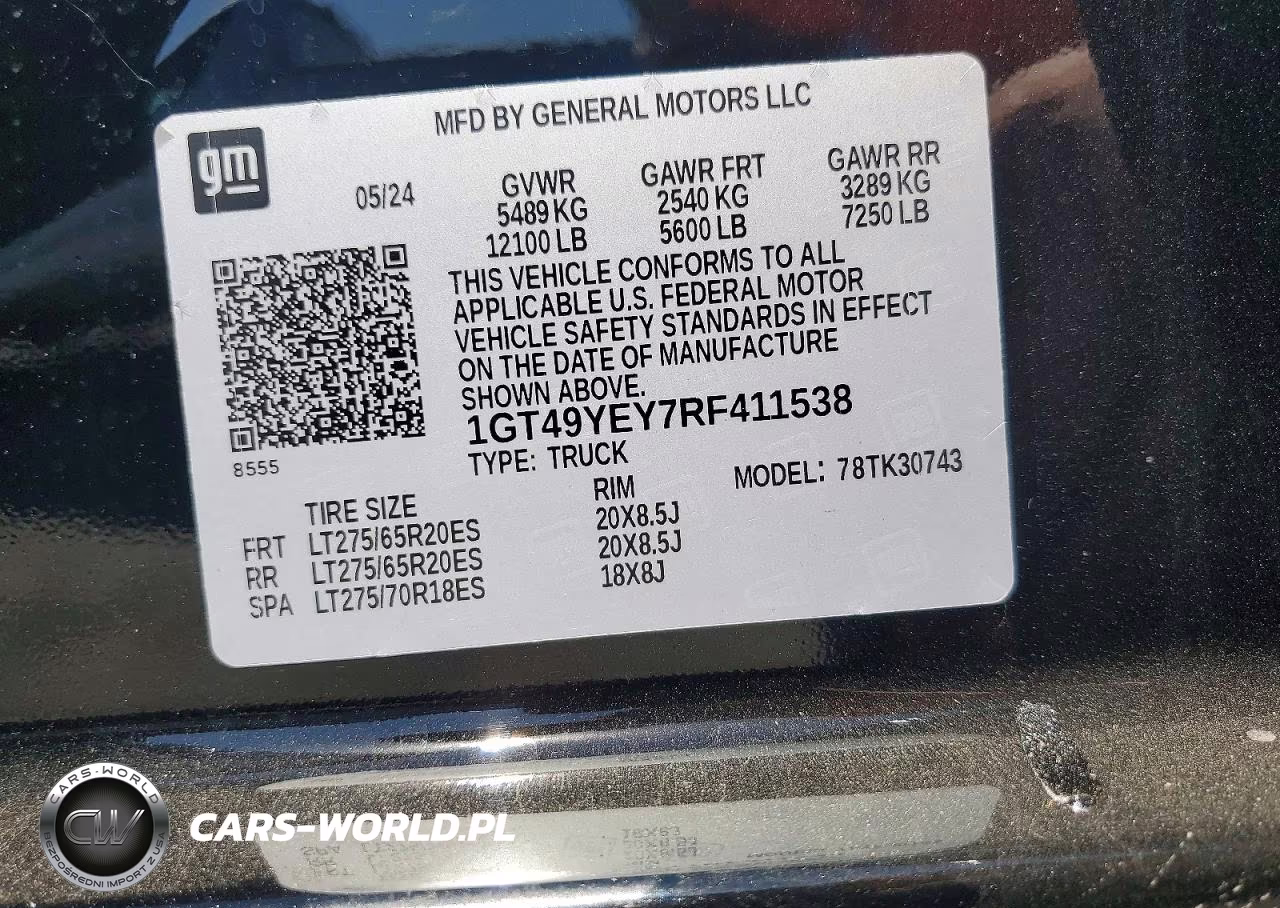 2024 GMC Sierra K3500 Denali Ultimate VIN:1GT49YEY7RF411538 - 12