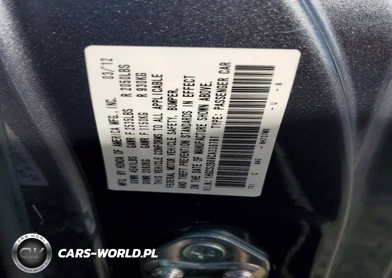 2012 Honda Accord Exl VIN:1HGCS2B88CA006781 - 12