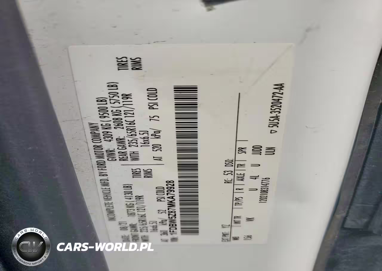 2021 Ford Transit Delivery Truck VIN:1FDBW5Z87MKA79928 - 12