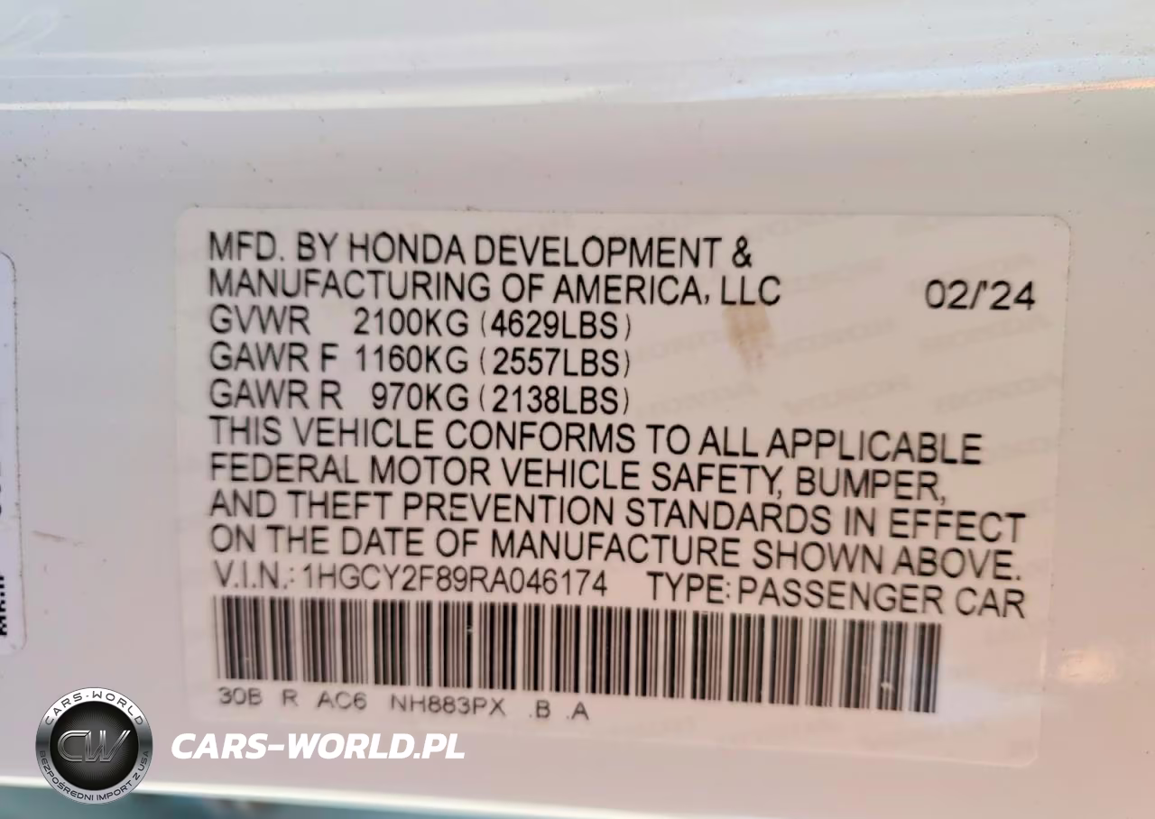2024 Honda Accord Touring Hybrid VIN:1HGCY2F89RA046174 - 12