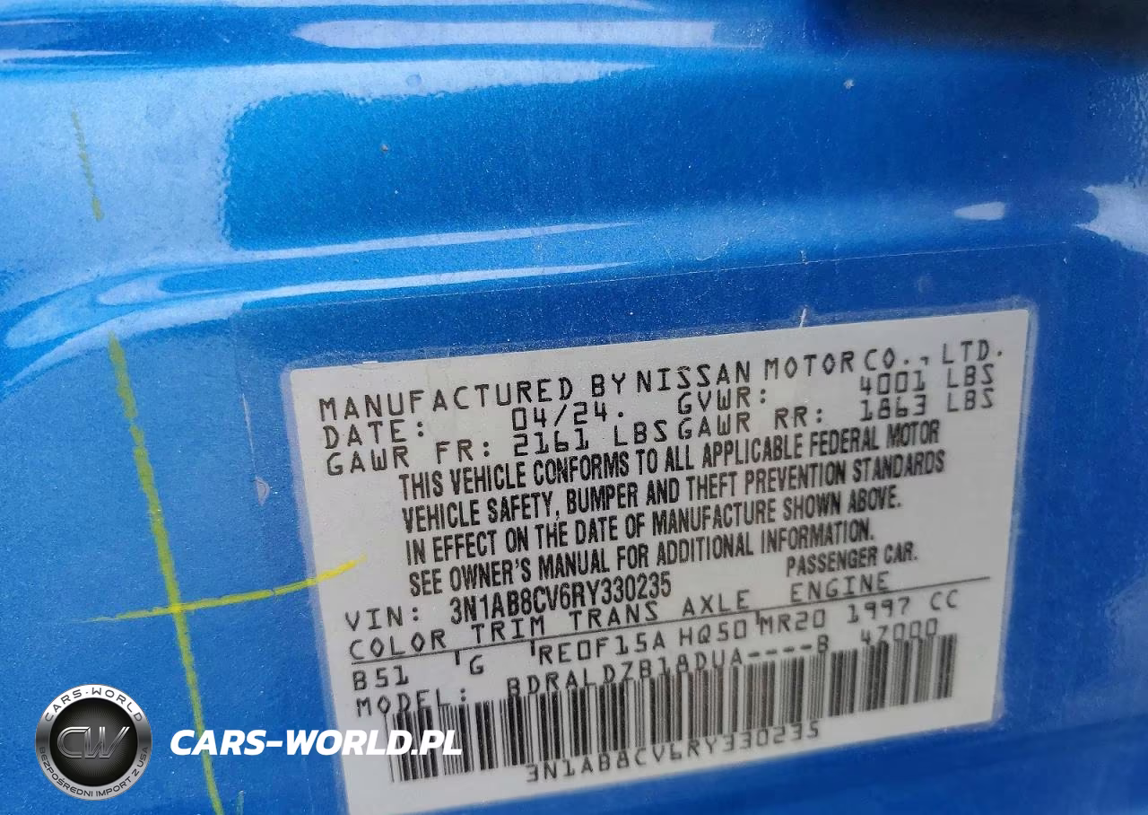 2024 Nissan Sentra Sv VIN:3N1AB8CV6RY330235 - 12