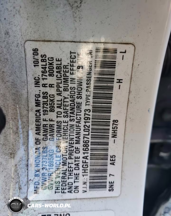 2007 Honda Civic Ex VIN:1HGFA16867L021973 - 12