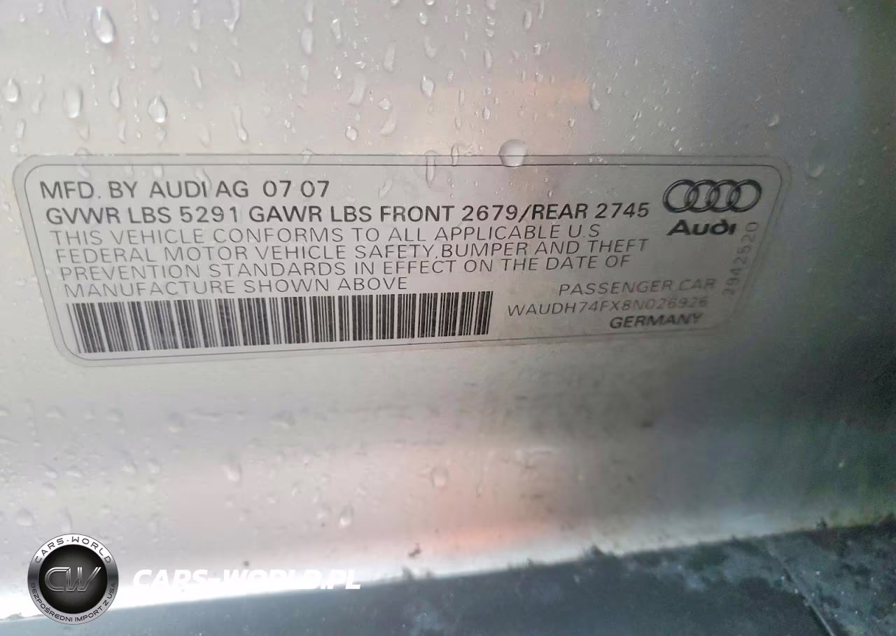 2008 Audi A6 3.2 Quattro VIN:WAUDH74FX8N026926 - 13