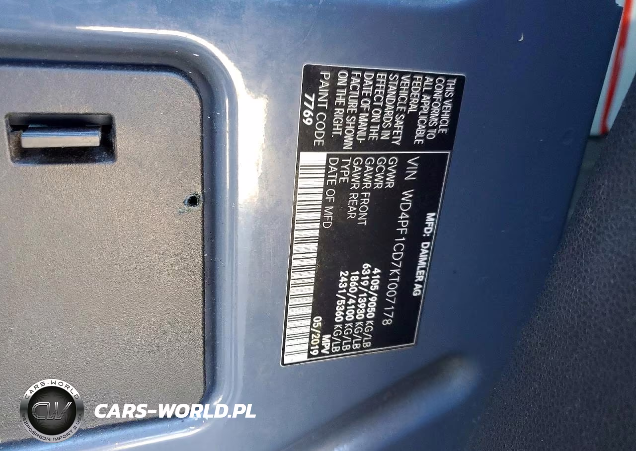 2019 Mercedes Benz Sprinter 2500-3500 Delivery Van VIN:WD4PF1CD7KT007178 - 13