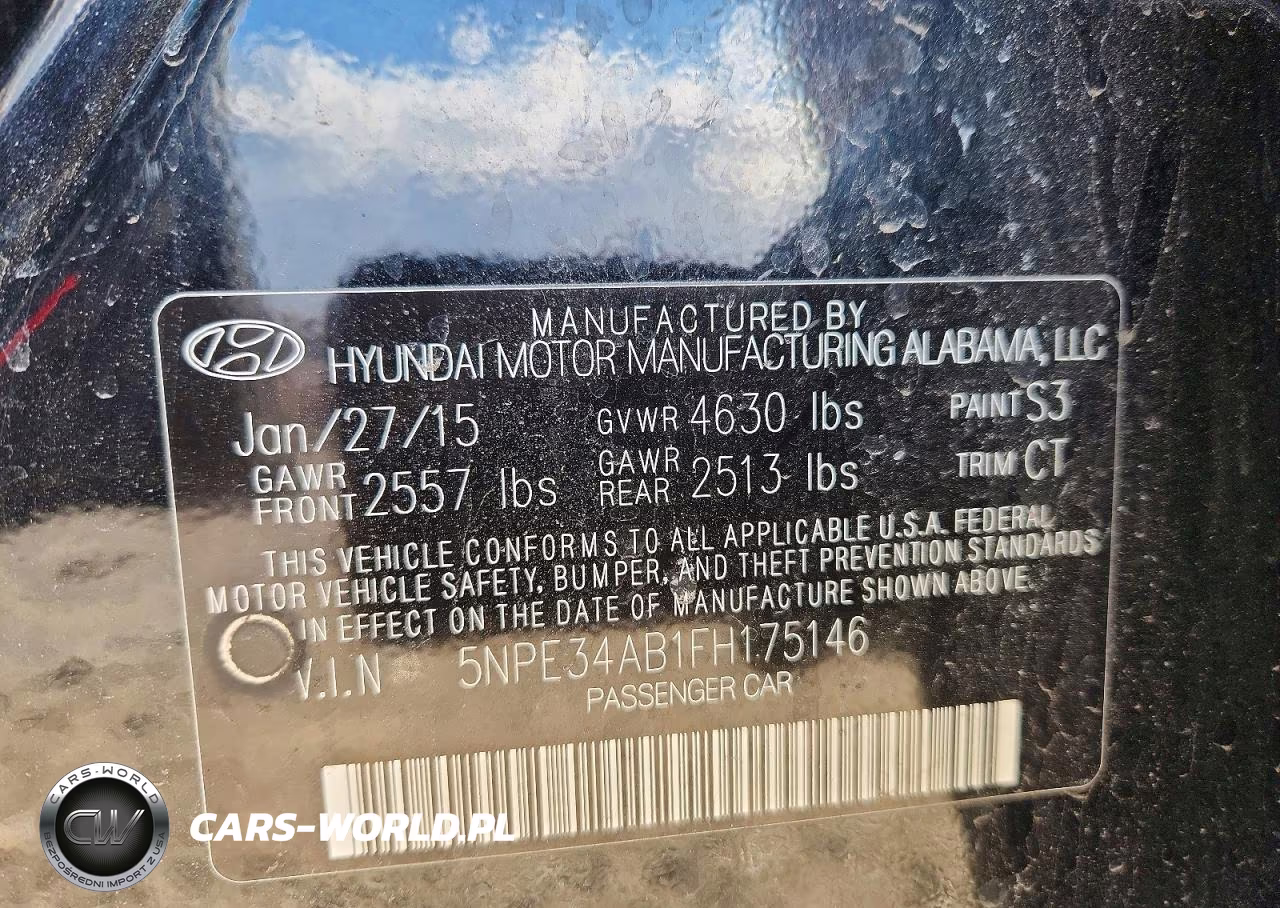 2015 Hyundai Sonata Limited 2.0T VIN:5NPE34AB1FH175146 - 12