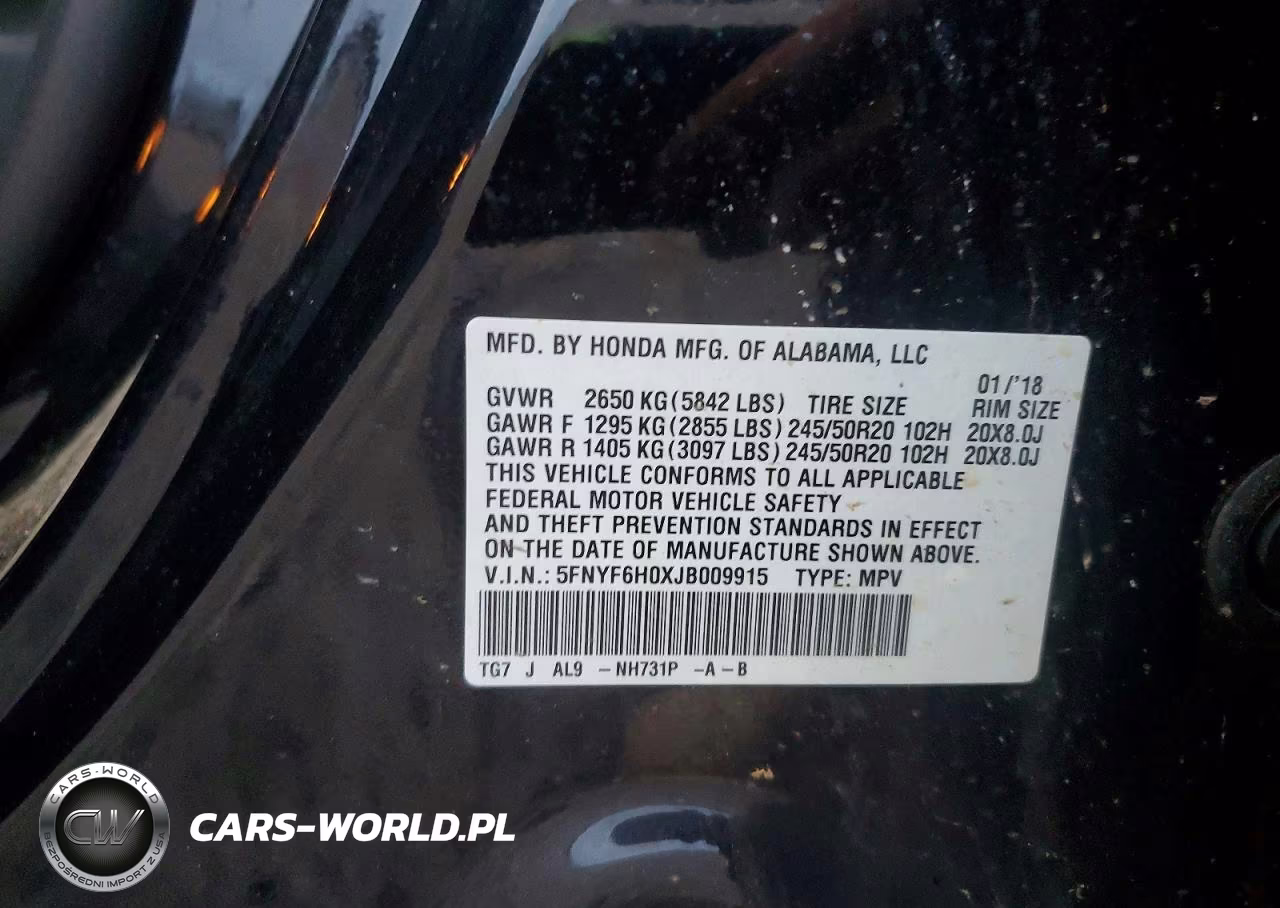 2018 Honda Pilot Elite VIN:5FNYF6H0XJB009915 - 13