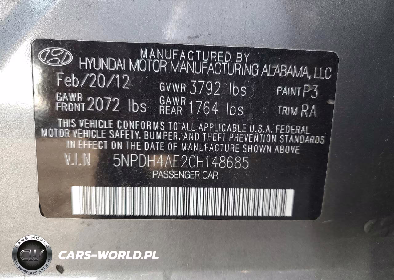2012 Hyundai Elantra Gls VIN:5NPDH4AE2CH148685 - 12