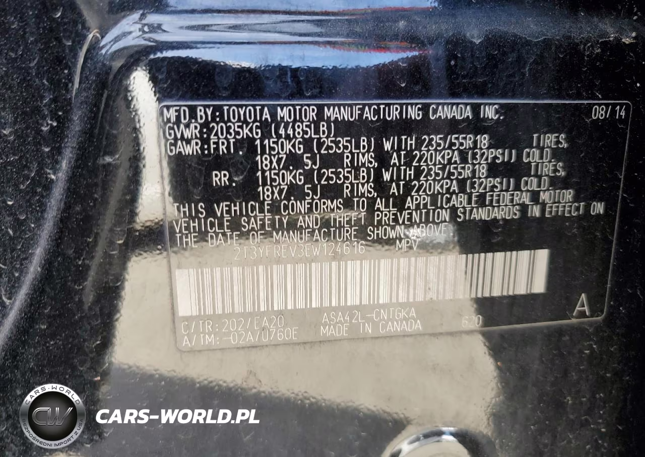 2014 Toyota Rav4 Limited VIN:2T3YFREV3EW124616 - 13