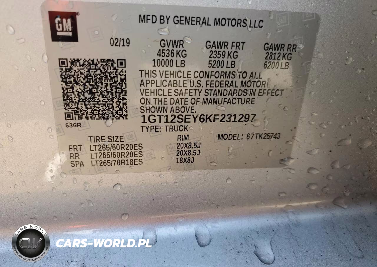 2019 GMC Sierra K2500 Denali VIN:1GT12SEY6KF231297 - 12