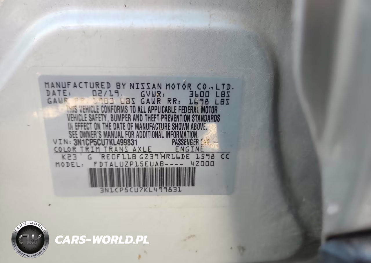 2019 Nissan Kicks Sr VIN:3N1CP5CU7KL499831 - 13