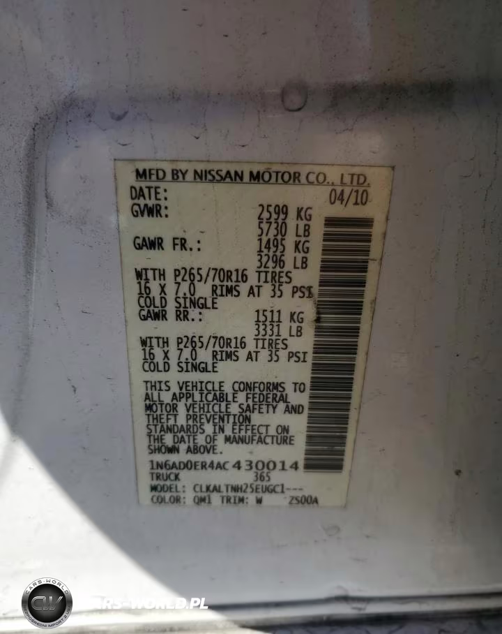 2010 Nissan Frontier Crew Cab Se VIN:1N6AD0ER4AC430014 - 12