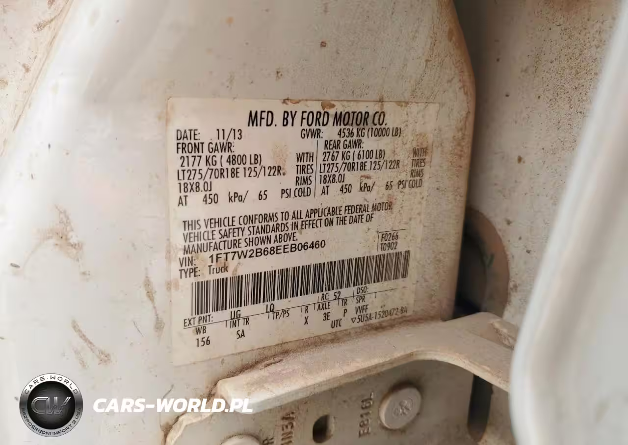 2014 Ford F250 Super Duty VIN:1FT7W2B68EEB06460 - 12
