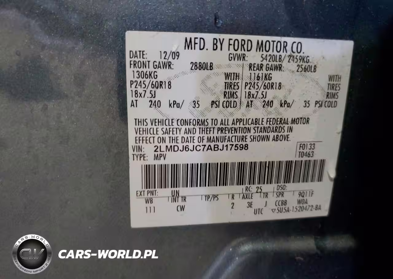 2010 Lincoln Mkx VIN:2LMDJ6JC7ABJ17598 - 13