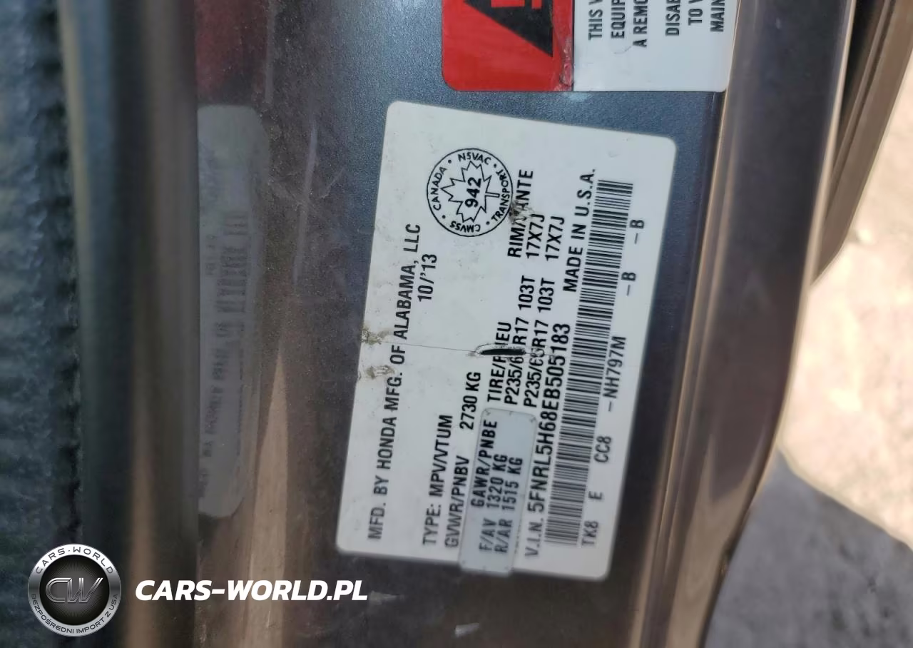 2014 Honda Odyssey Exl VIN:5FNRL5H68EB505183 - 14