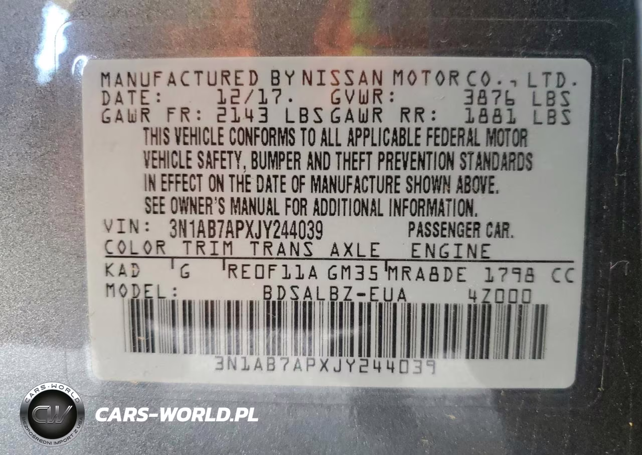 NISSAN SENTRA VIN:3N1AB7APXJY244039 - 12