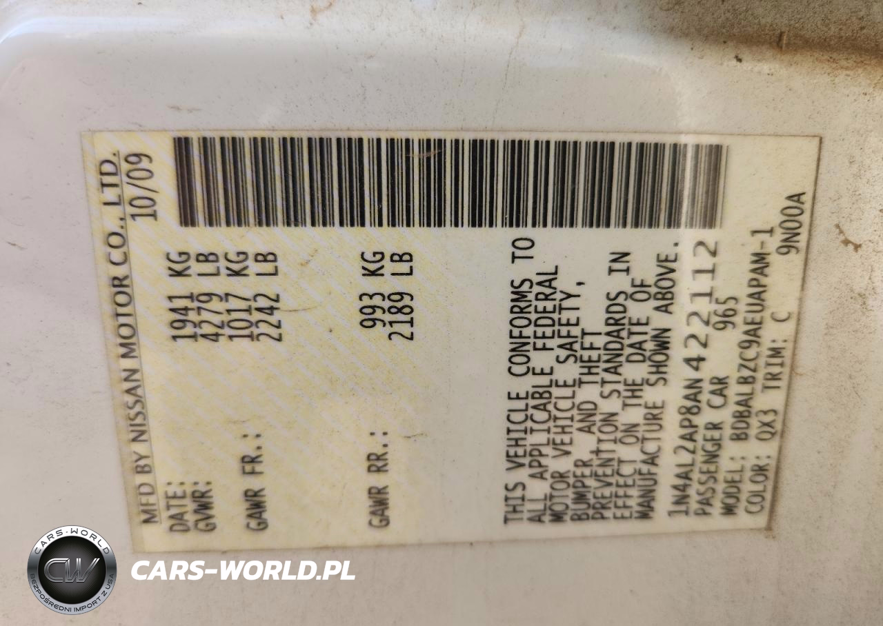 2010 Niss Altima VIN:1N4AL2AP8AN422112 - 13