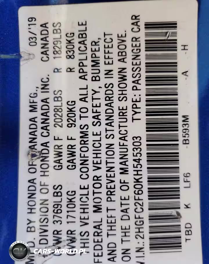 2019 Honda Civic Lx VIN:2HGFC2F60KH545303 - 13