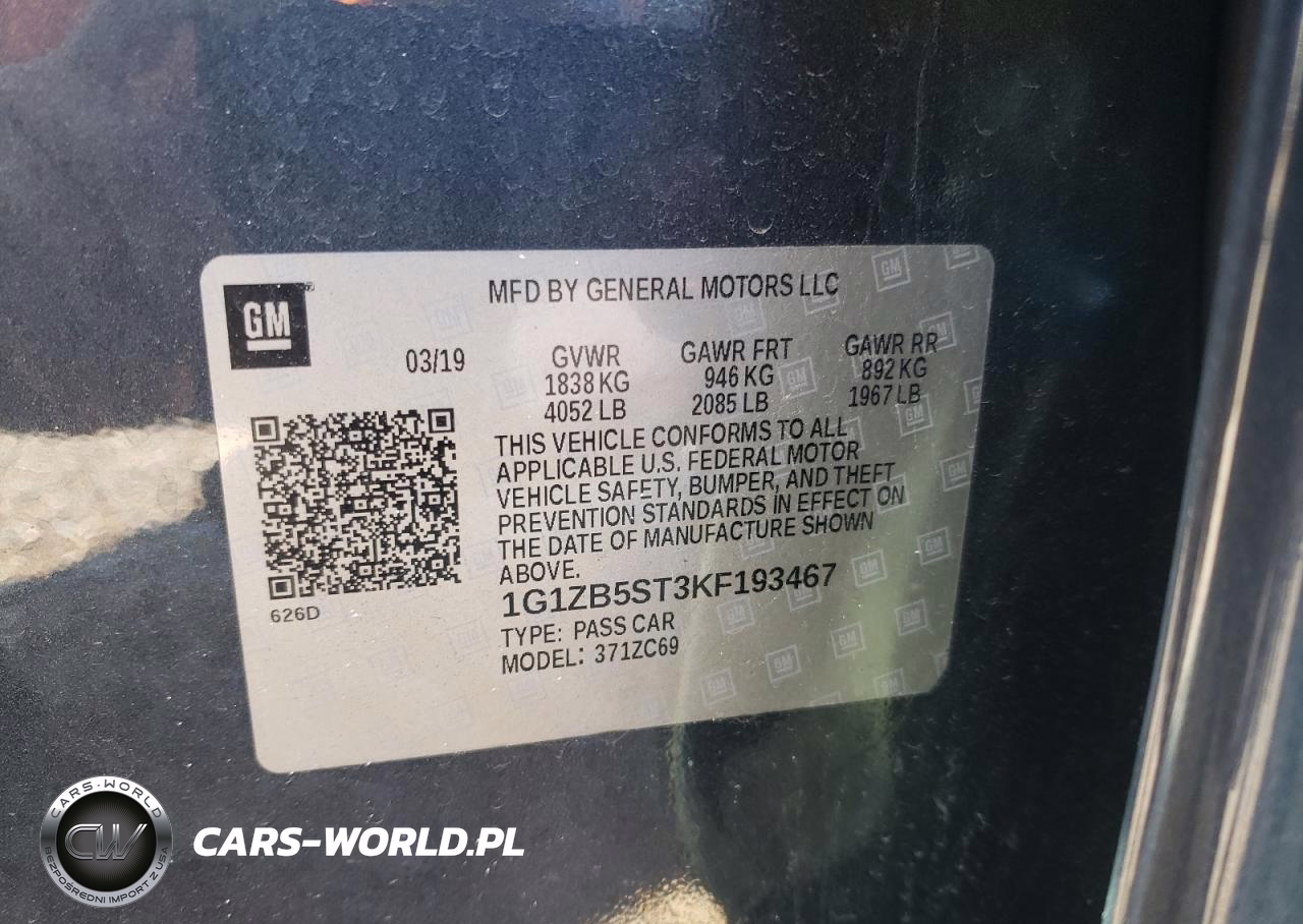 2019 Chevrolet Malibu Ls VIN:1G1ZB5ST3KF193467 - 12
