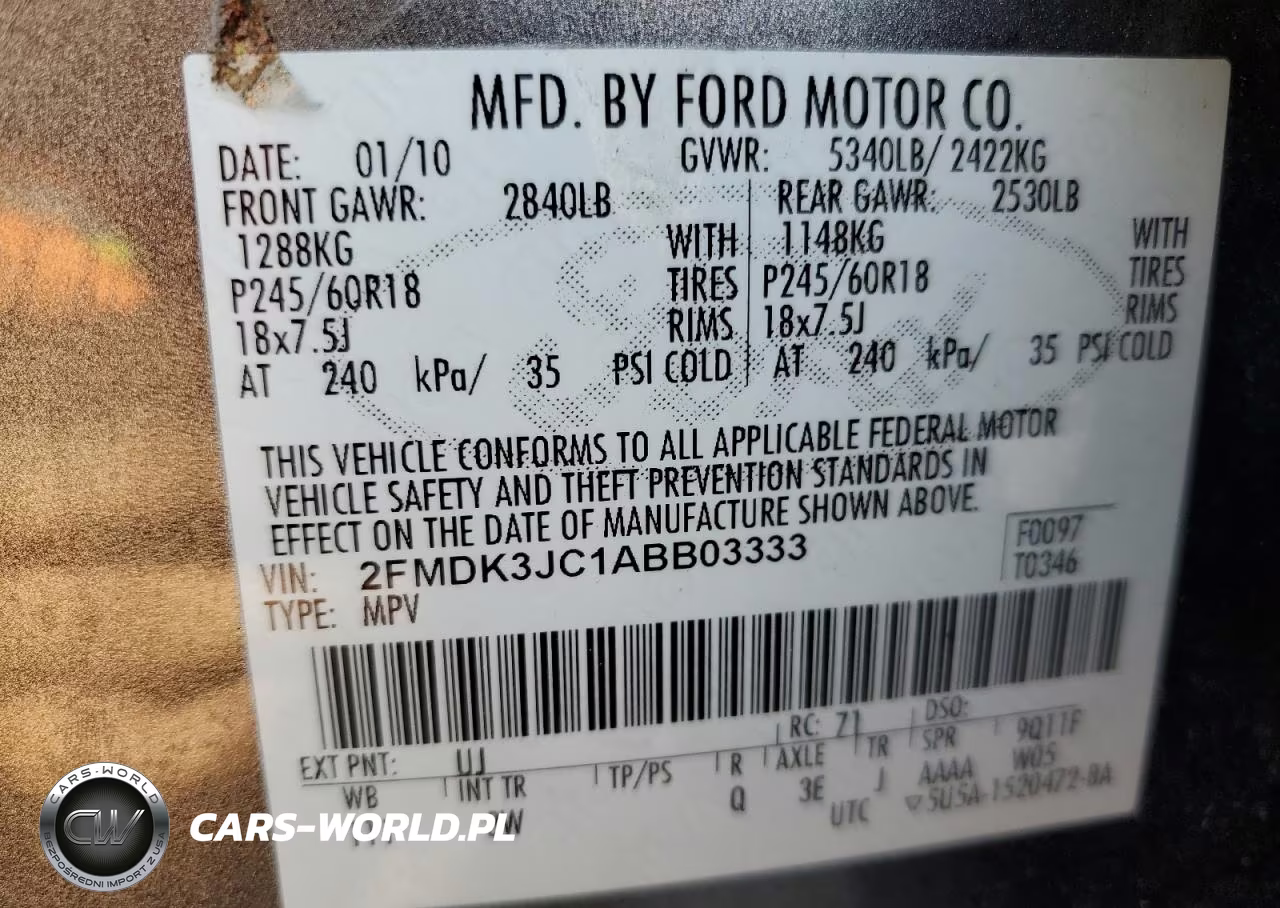 2010 Ford Edge Sel VIN:2FMDK3JC1ABB03333 - 12