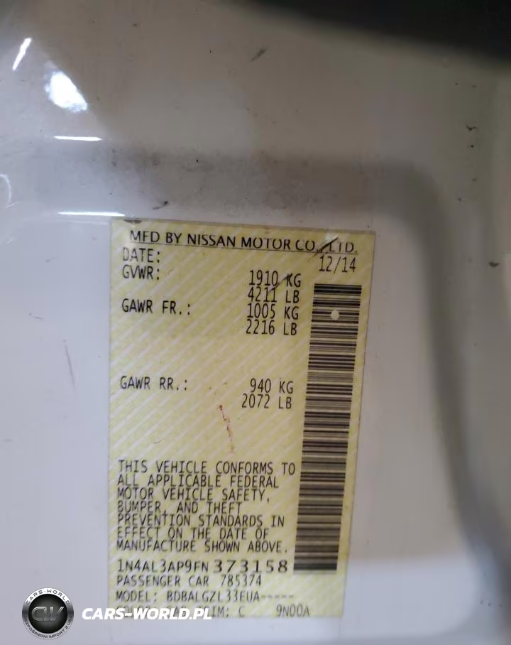 2015 Nissan Altima 2.5 VIN:1N4AL3AP9FN373158 - 12
