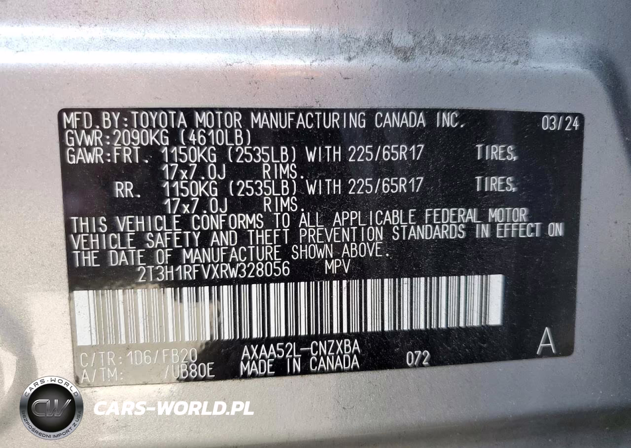 2024 Toyota Rav4 Le VIN:2T3H1RFVXRW328056 - 13