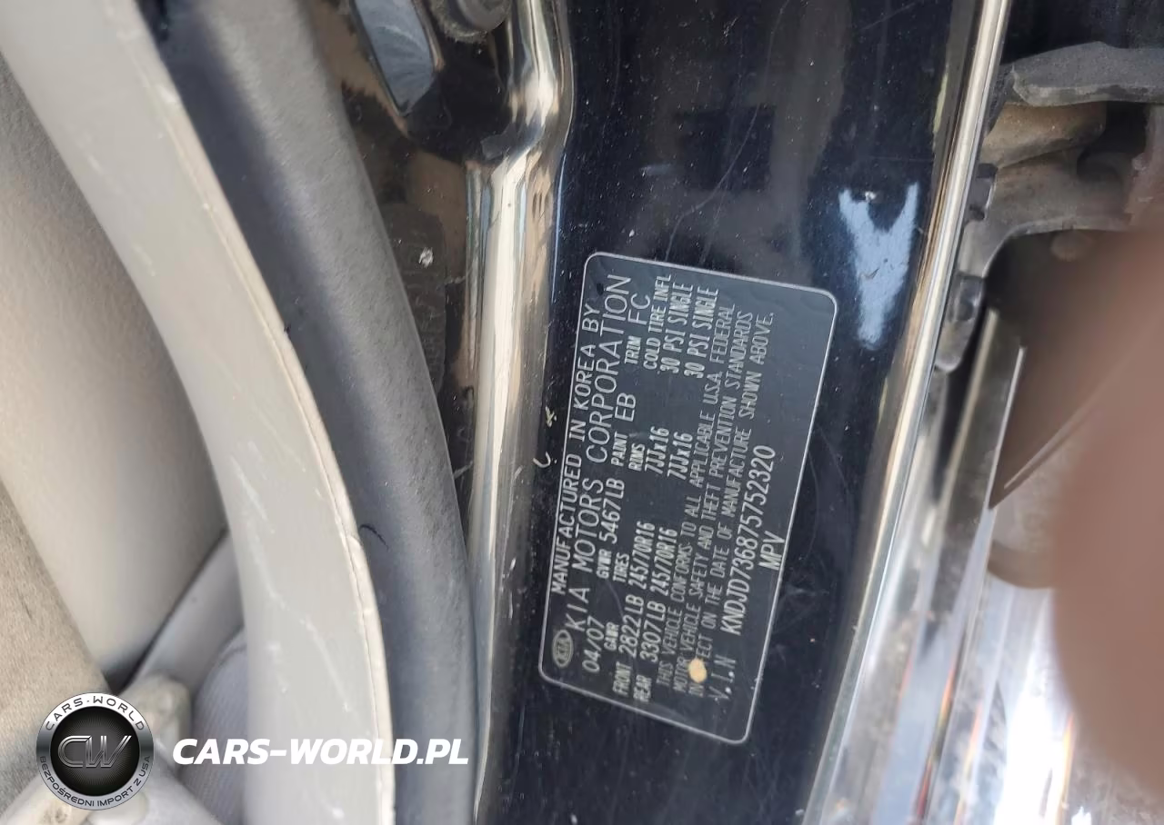 2007 Kia Sorento Ex VIN:KNDJD736875752320 - 13