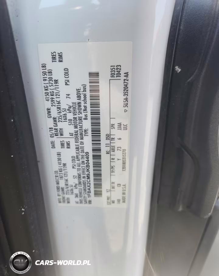 2018 Ford Transit T-350 VIN:1FBAX2CM9JKB04409 - 14