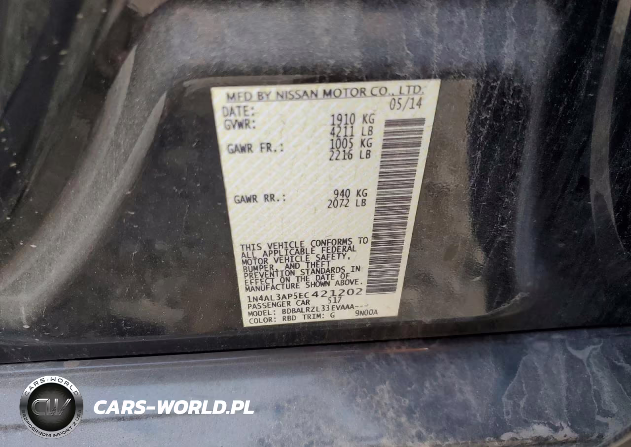NISSAN ALTIMA VIN:1N4AL3AP5EC421202 - 12