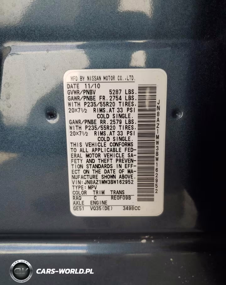 2011 Nissan Murano S VIN:JN8AZ1MW3BW162952 - 12