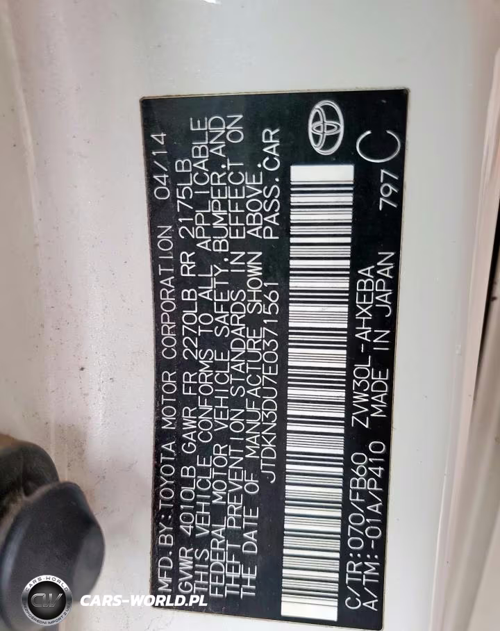 2014 Toyota Prius VIN:JTDKN3DU7E0371561 - 12