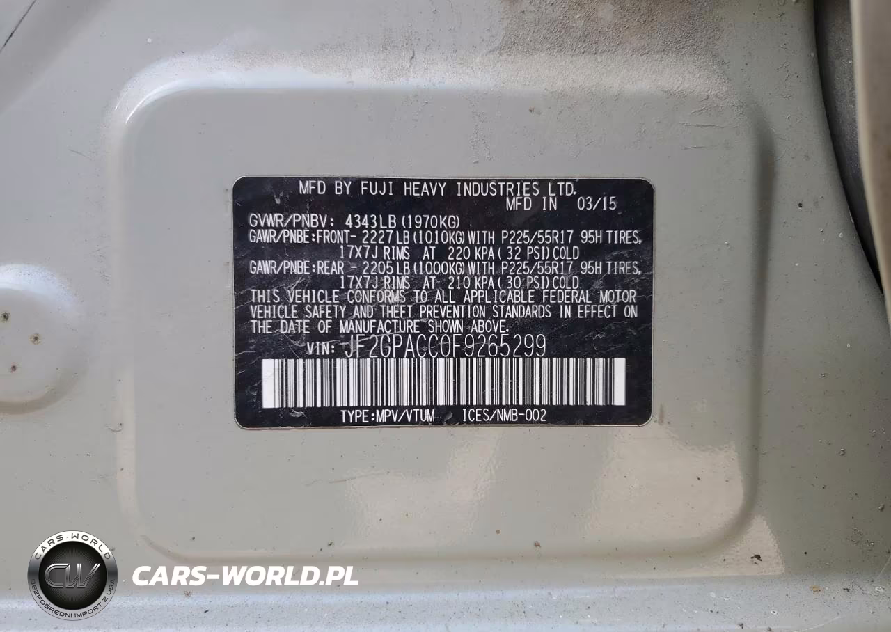 2015 Subaru Xv Crosstrek 2.0 Premium VIN:JF2GPACC0F9265299 - 12