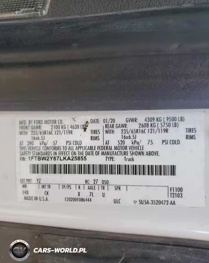 2020 Ford Transit T-350 VIN:1FTBW2Y87LKA25855 - 10