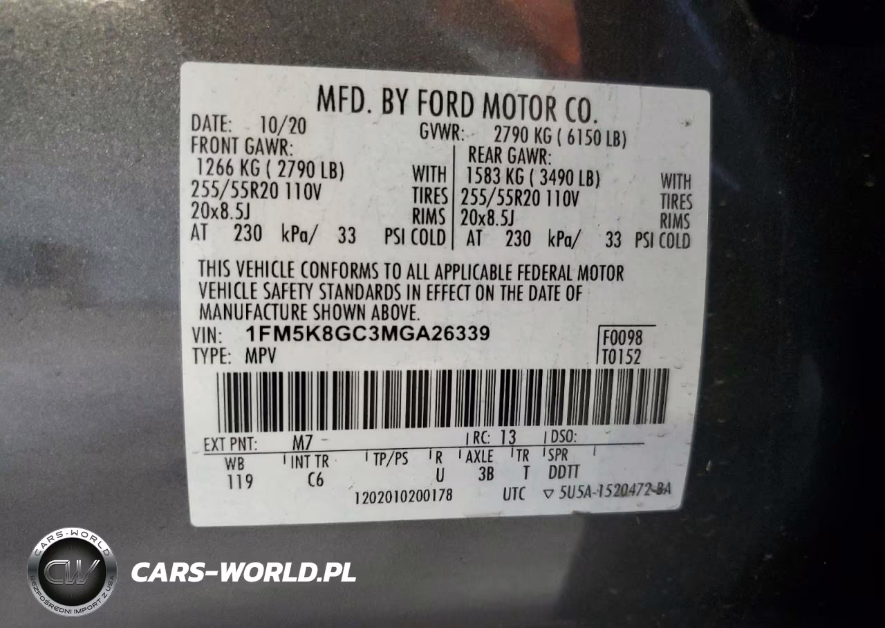 2021 Ford Explorer St VIN:1FM5K8GC3MGA26339 - 13